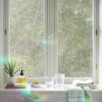 Window Privacy Film Static Cling, Sage Green Modern Striped Decorative Stained Glass Window Film for Sliding Patio Doors/Living Room Glass Doors, Grid Line Blocks Farmhouse 29.5 x 78.7 Inches - Image 6