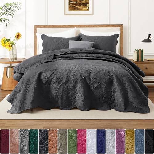 IR Imperial Rooms Twin Quilt Charcoal Floral 10 Pack for Hotel Guest Room - Image 6