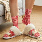 Fuzzy Slippers for Women Washable Cotton Slippers with Crew Socks - Image 4