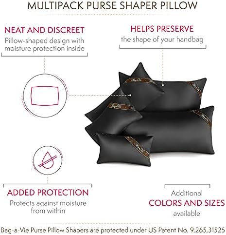 Bag-a-Vie Purse Pillow Shaper Insert - Luxury Purse and Handbag Shapers [5-Pack] Black - Image 3