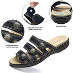 Women's Comfort Leather Slides Lightweight Flat Sandals Cute Slip On Casual Walking Slippers - Image 6