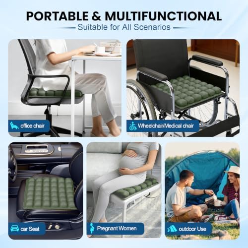 Inflatable Seat Cushion Press-to-Inflate Travel Airplane Car Office - Image 4
