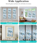 Window Privacy Film Frosted, Sea Turtle Coastal Non-Adhesive Static Cling Window Tint, Blue Ocean Coral Summer Beach Seaweed Insulated Windows Frosted Films for Living Room, 35.4 x 78.7 Inches - Image 7
