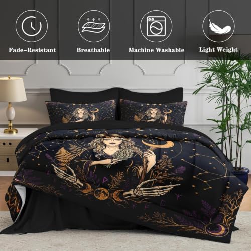 WeCozy Queen Comforter Set with Sheets, 7 Pieces Witchy Celestial Bedding - Image 5