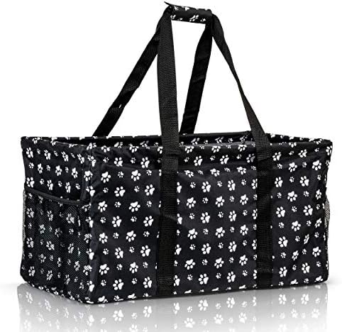 Extra Large Utility Tote Bag - Oversized Collapsible Beach Bag - Dog Paw by Lucazzi