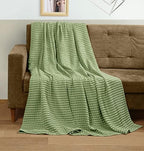 Utopia Bedding 100% Cotton Waffle Blanket Queen Size Sage Green, 90x90 Inch - Image 4