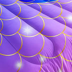 HOSIMA Mermaid Fish Scales Bedding Sets,Seahorse Printed Ocean Animal Rainbow Bedding Glitter Star Themed Full Comforter Set for Girls Kids Room Decor,Bed Set for Girls with 2 Pillowcases. - Image 5