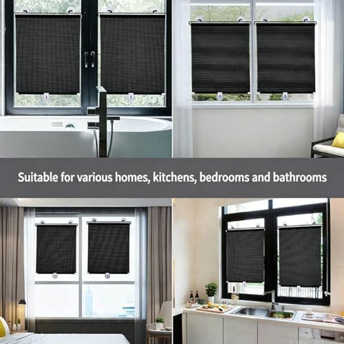 Blackout Roller Window Shades, Cordless Blinds No Tools No Drill Pull Down Window Shades W 12 16 18 24 28 31in, Thermal Insulated Fabric UV for Home, Office, Bedroom(Polka Dots,20" W x 54" H) - Image 6
