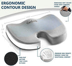 ComfiLife Premium Comfort Seat Cushion - Non-Slip Orthopedic 100% Memory Foam Coccyx Cushion for Tailbone Pain - Cushion for Office Chair Car Seat - Back Pain & Sciatica Relief (Gray) - Image 3