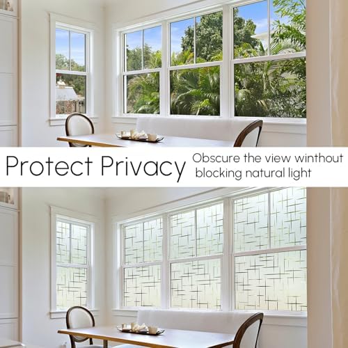 HIDBEA Decorative Window Privacy Film, Cross Pattern, 29.5 X 78.7 Inches - Image 4