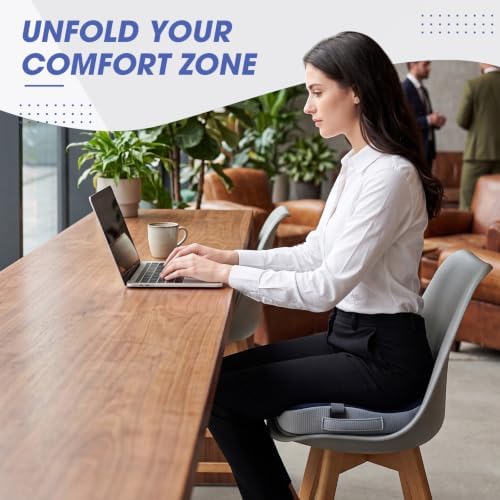 Novabright Foldable Travel Seat Cushion for Airplane, Navy - Image 6