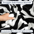 Zebra Print Blanket Kids Size - Flannel Fleece Luxury Kids Blanket - Image 3