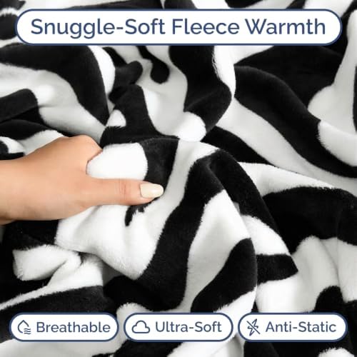 Zebra Print Blanket Kids Size - Flannel Fleece Luxury Kids Blanket - Image 3