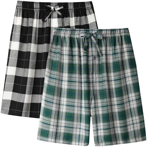 BAMBOO COOL Men's Pajama Bottoms Plaid Pajamas Pants Soft Lounge Woven Pj by BAMBOOCOOL