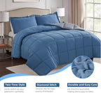 HOMME King Size 3 Pieces All Season Soft Comfortable Down Alternative Reversible Quilted Oversize Comforter Set School Dorm, Machine Washable - Image 2