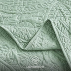 Love's cabin Twin Quilt Set Sage Bedspreads - Soft Bed Summer Lightweight Bedspread Comforter - Modern Style Coin Pattern Coverlet for All Season - 2 Pieces (1 Quilt, 1 Pillow Sham) - Image 6