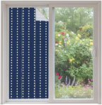 Window Privacy Film Frosted, Geometric Stripes Non-Adhesive Static Cling Window Tint, Polka Dots Abstract Vintage Navy Blue Insulated Windows Frosted Films for Living Room, 35.4 x 78.7 Inches by Unknown