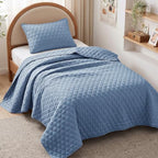 Exclusivo Mezcla Reversible Twin Quilt Bedding Set, Grayish Blue by ExclusivoMezcla
