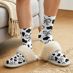 Fuzzy Slippers for Women Washable Cotton Slippers with Crew Socks - Image 4