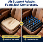 Car Seat Cushion for Long Drives, Seat Cushion for Car, Inflatable Car Seat Cushions for Driving, Adjustable Truck Driver Seat Pad for Auto, SUV, Office Chair, Built-in Pump, Black - Image 2