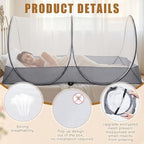 2 Pcs Mosquito Netting for Camping Bed 78 * 39 * 28 Inch, Grey - Image 3