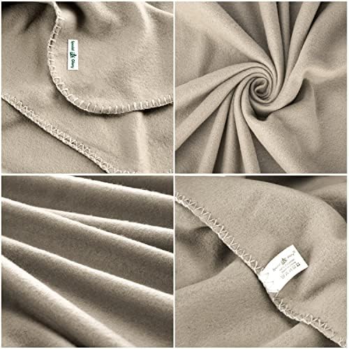 Fleece Throw Blanket Bulk Fleece Blankets Solid Lightweight Warm Soft Cozy Pet-Friendly for Home Bed Sofa Couch Dorm Office Wedding Gifts Travel Airplane for Seasons (Beige, Pack of 6-50x60 Inches) - Image 3