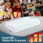 Memory Foam Pillows Neck Pillow for Pain Relief, Ergonomic Cervical Pillow Neck Shoulder Support Bed Pillow for Side Back Stomach Sleeper, Orthopedic Contour Pillow for Sleeping(Blue&White) - Image 7