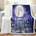 Sleepwish Plush Sherpa Throw Blanket, Wolf Moon Phase, 50"x60" by Sleepwish