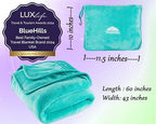 BlueHills Premium Soft Travel Blanket Pillow Value Pack Set of 2 Airplane Flight Blanket Throw in Carry Case, Luggage Belt & Backpack Clip Travel Must Haves for Frequent Flyers, Navy Blue & Teal Green - Image 5