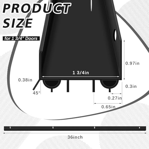 Lineshading 2 Sets U-Shaped Door Sweep 1 3/4" x 36", PVC Door Seal, Black - Image 2