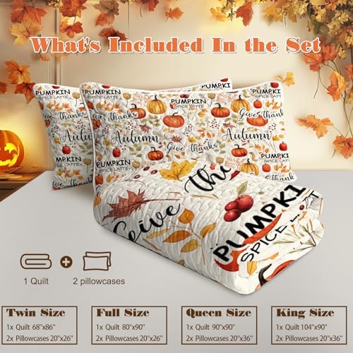 BlessLiving Quilts Queen Size Pumpkin Maple Leaves Halloween Fall Bedding - Image 6
