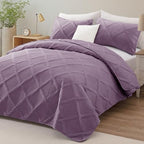Exclusivo Mezcla 3-Piece Quilts Queen Size Bedding Set, Dusty Lavender - Image 2
