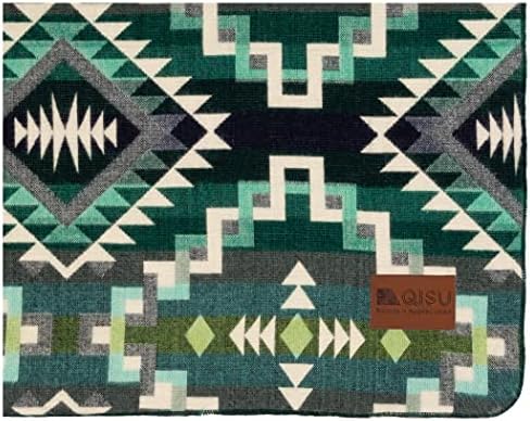 QISU Wool Blanket Throw | Large, Beautiful, Warm, Handmade in Ecuador by Local Artisans |94″ x 78″| Ultra-Soft, Hypoallergenic & Breathable | Non-Itchy or Scratchy Fabric (Shamrock Star) - Image 4