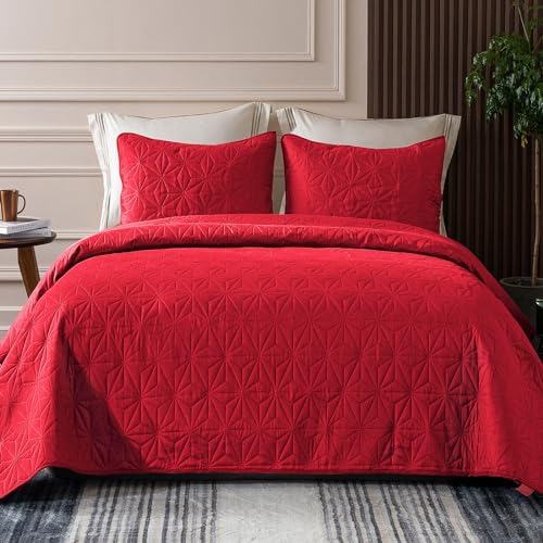 Whale Flotilla Soft Cal King Quilt Set 3-Pieces Lightweight Bedspread by WHALEFLOTILLA