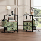 MALOL Night Stands for Bedrooms Set of 2 with Charging Station&Light Strip by MALOL