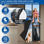 Magnetic Thermal Insulated Door Curtain Fits 72x80inch Sliding Door - Image 7