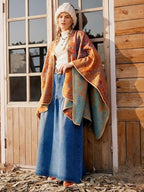 Beautiful Nomad Women's Retro Style Poncho Cape Boho Shawl Wraps - Image 4