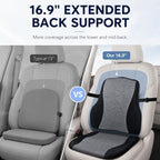 Car Seat Cushion with Lumbar Support, Firm 2-Piece Set for Long Drive, Grey - Image 7