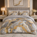 CCoutueChen Grey Queen Comforter Set - Modern Marble Bedding Set by CCoutueChen