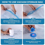 Vacuum Seal Bags for Clothing,10 Jumbo Vacuum Storage Bags with Rechargeable Air Pump,Space Saver Bags for Clothes,Travel Luggage,Blanket,Bedding,Pillows,Comforters - Image 6