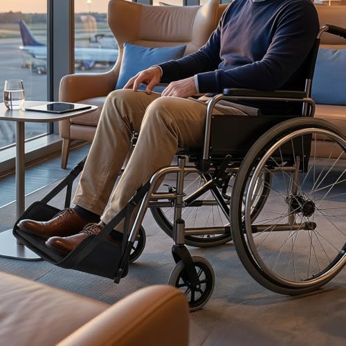 2 Sets Wheelchair Foot Rest Hammock Portable Adjustable Leg Support - Image 5