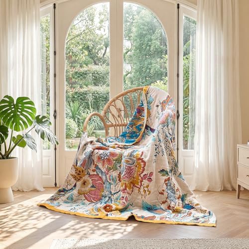 LUTBM Boho Throw Blanket for Bed 60"x80", All Season Cotton Couch Blankets - Image 5