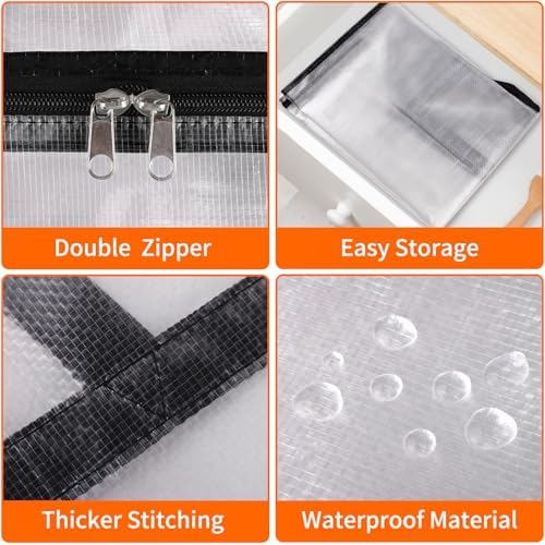 TasticTotes 4 Pack Clear Storage Bags for Comforter, Clothes & Bedding, 60L - Image 3