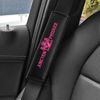 W-POWER 4PCS Junction Produce JDM Car Neck Pillow Headrest + JP VIP Embroidery Car Seat Belt Cover Set (Pink) - Image 7