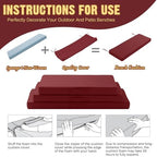 Outdoor Bench Cushion Waterproof with Memory Foam,Patio Bench Cushions for Outdoor/Indoor Furniture Porch Swing Cushion with Handle and Adjustable Strap,Burgundy Red,42x18 Inch - Image 5