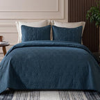 Whale Flotilla Soft Queen Quilt Bedding Set 3-Pieces Lightweight Bedspread by WHALEFLOTILLA