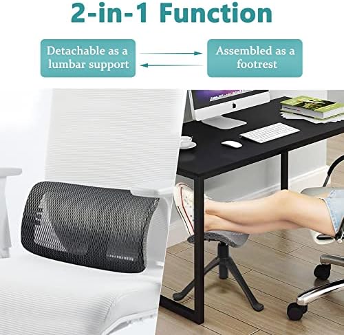 Lilithye Footrest for Desk Adjustable Height 2-in-1 Function, Gray - Image 4