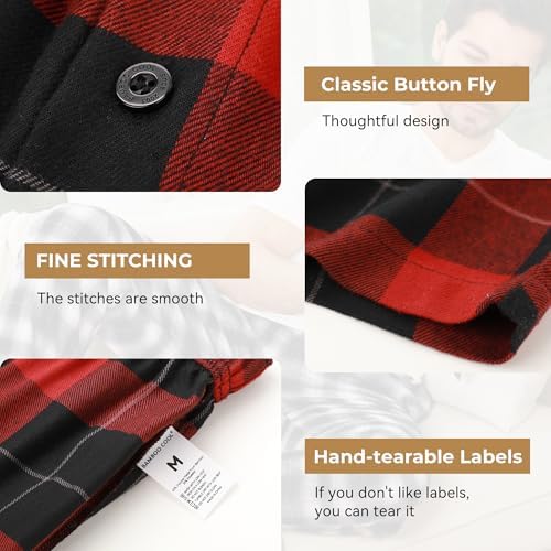 BAMBOO COOL Men's Pajama Bottoms Plaid Pajamas Pants Soft Lounge Woven Pj - Image 4