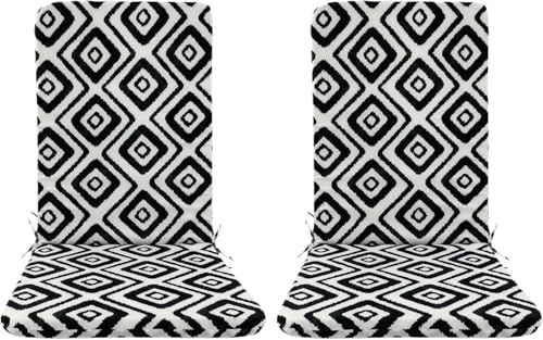 High Back Outdoor Chair Cushions 2 pcs, Water Proof Chaise Lounge Chair Cushions, Chairs Pads Stain Resistant for Camping Beach Picnic Travel Patio(B-Black B,45 x107 x 5cm) by Unknown