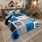 Erosebridal Blue Rv Bedding Set King Rustic Camper Decor Comforter Set Camping Bunk Accessories for Camper Car Rv Comforter for Travel Trailers Country Buffalo Plaid Pine Tree Arrow Bed Set - Image 2